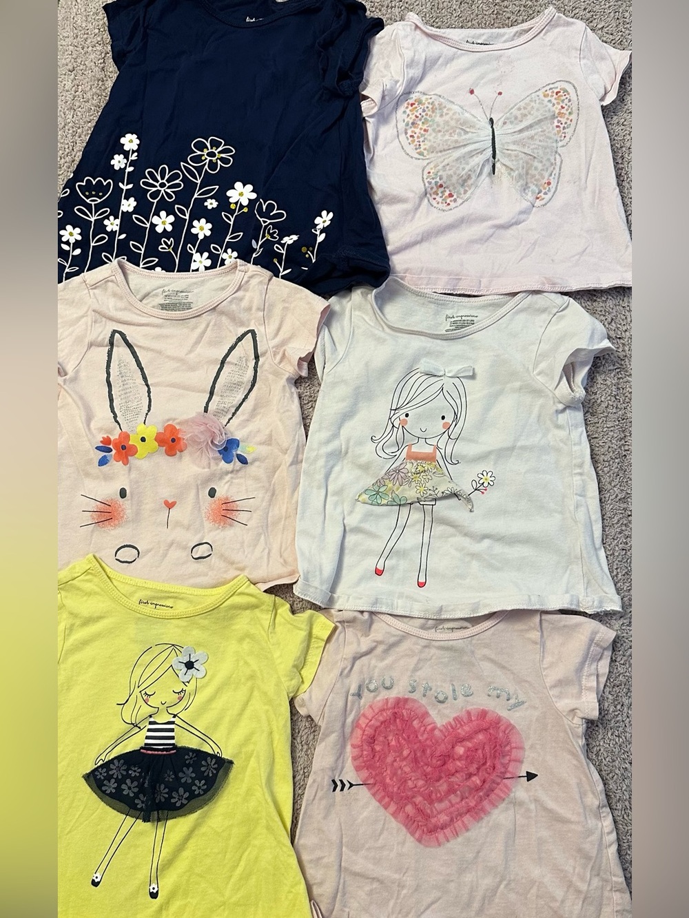 🌸 First Impressions Girls 18M Shirt Lot – 6 Adorable Tops 🦋💗